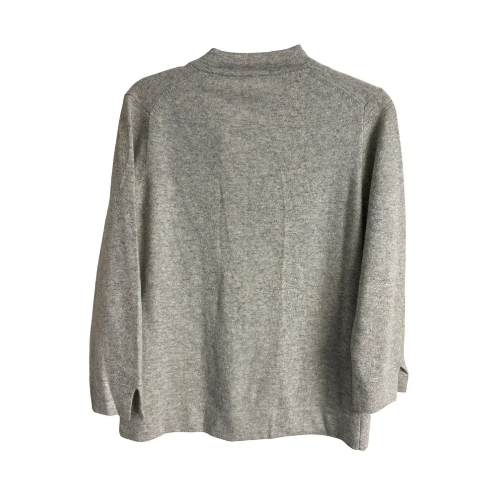 J.Crew Gray Merino Wool Angora Cashmere Blend Cardigan Sweater Jeweled Button L